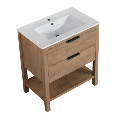 30 Inch Bathroom Vanity Plywood With 2 Drawers - BVB01030IMO - BL9075B - 1st Choice Furniture Direct