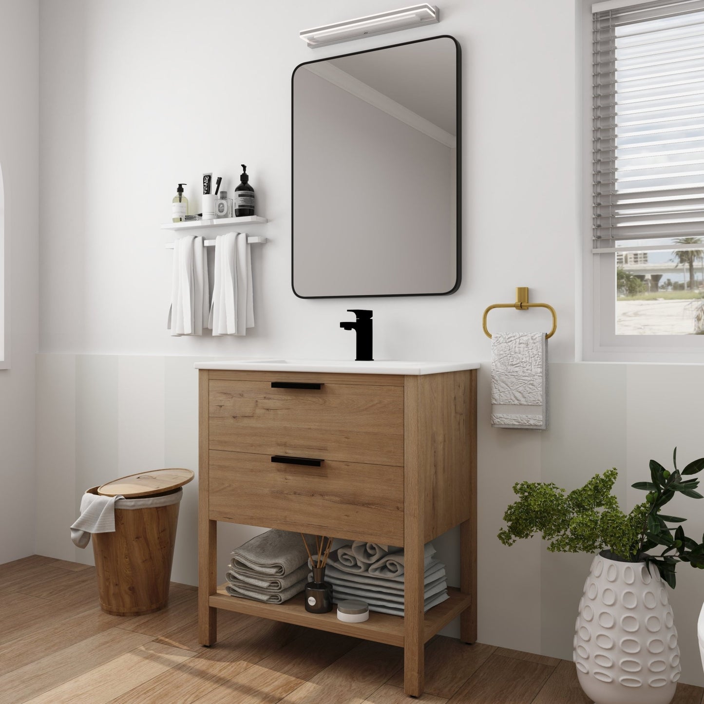 30 Inch Bathroom Vanity Plywood With 2 Drawers - BVB01030IMO - BL9075B - 1st Choice Furniture Direct