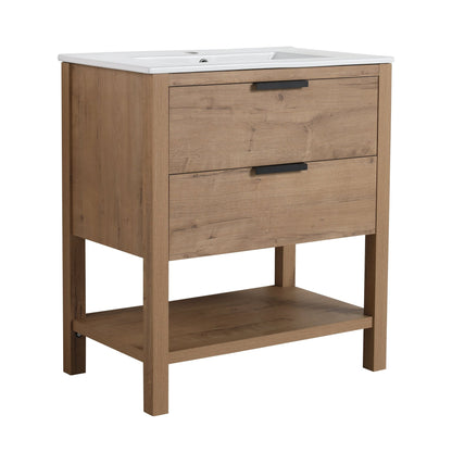 30 Inch Bathroom Vanity Plywood With 2 Drawers (Only Vanity ,without Basin) - BVB01030IMO - 1st Choice Furniture Direct