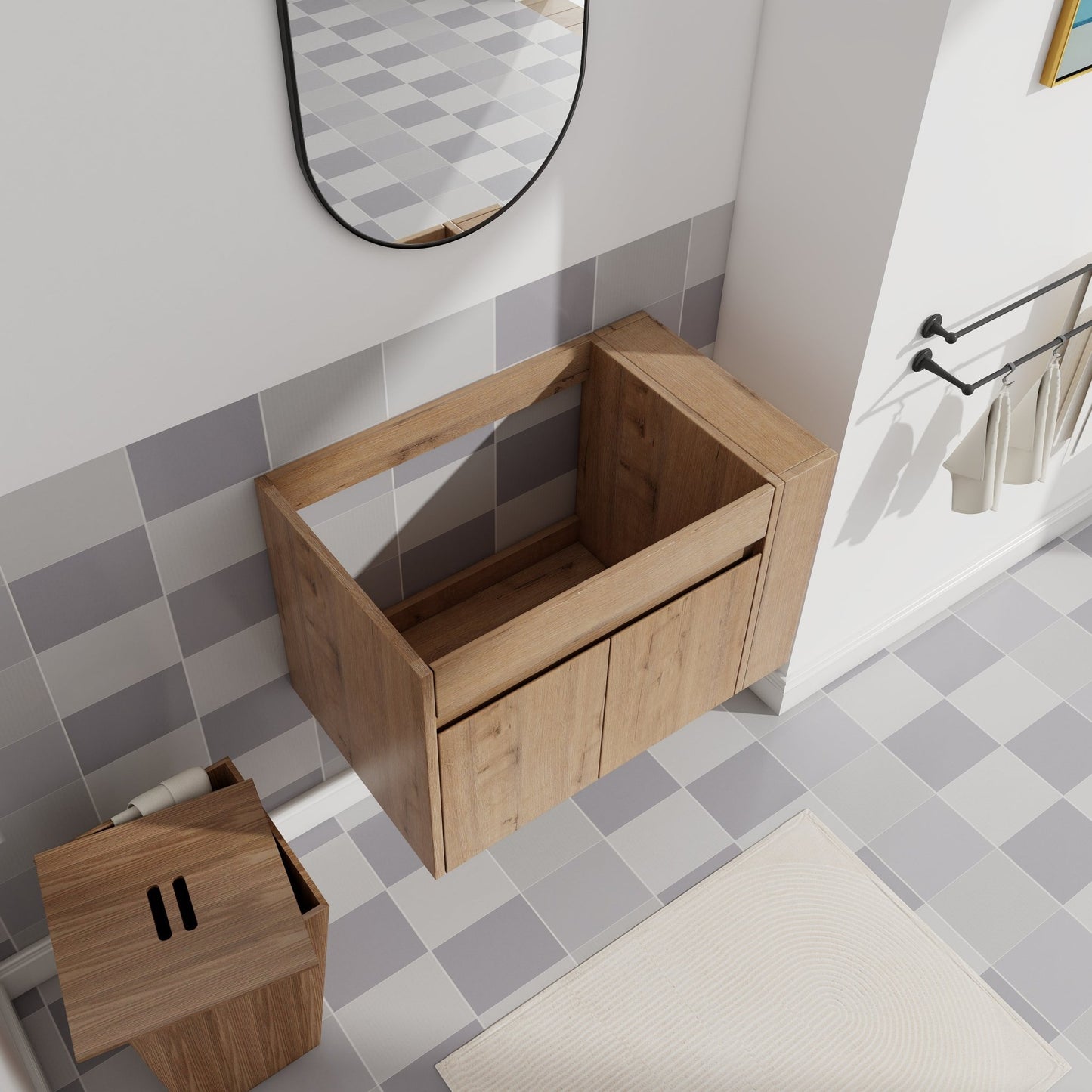 30 Inch Bathroom Vanity With Open Shelf, KD - PACKING - (Only Vanity, Without Basin) - 1st Choice Furniture Direct