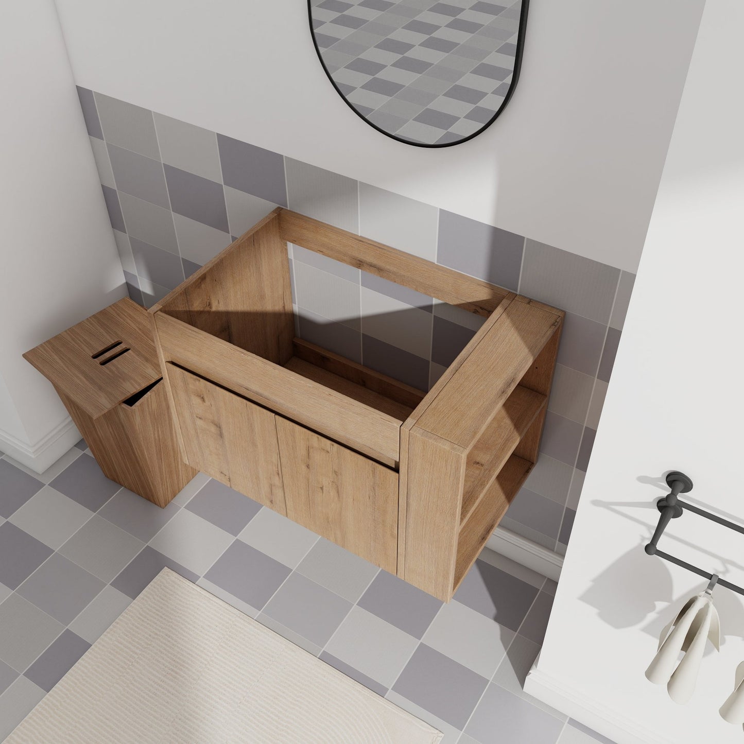30 Inch Bathroom Vanity With Open Shelf, KD - PACKING - (Only Vanity, Without Basin) - 1st Choice Furniture Direct