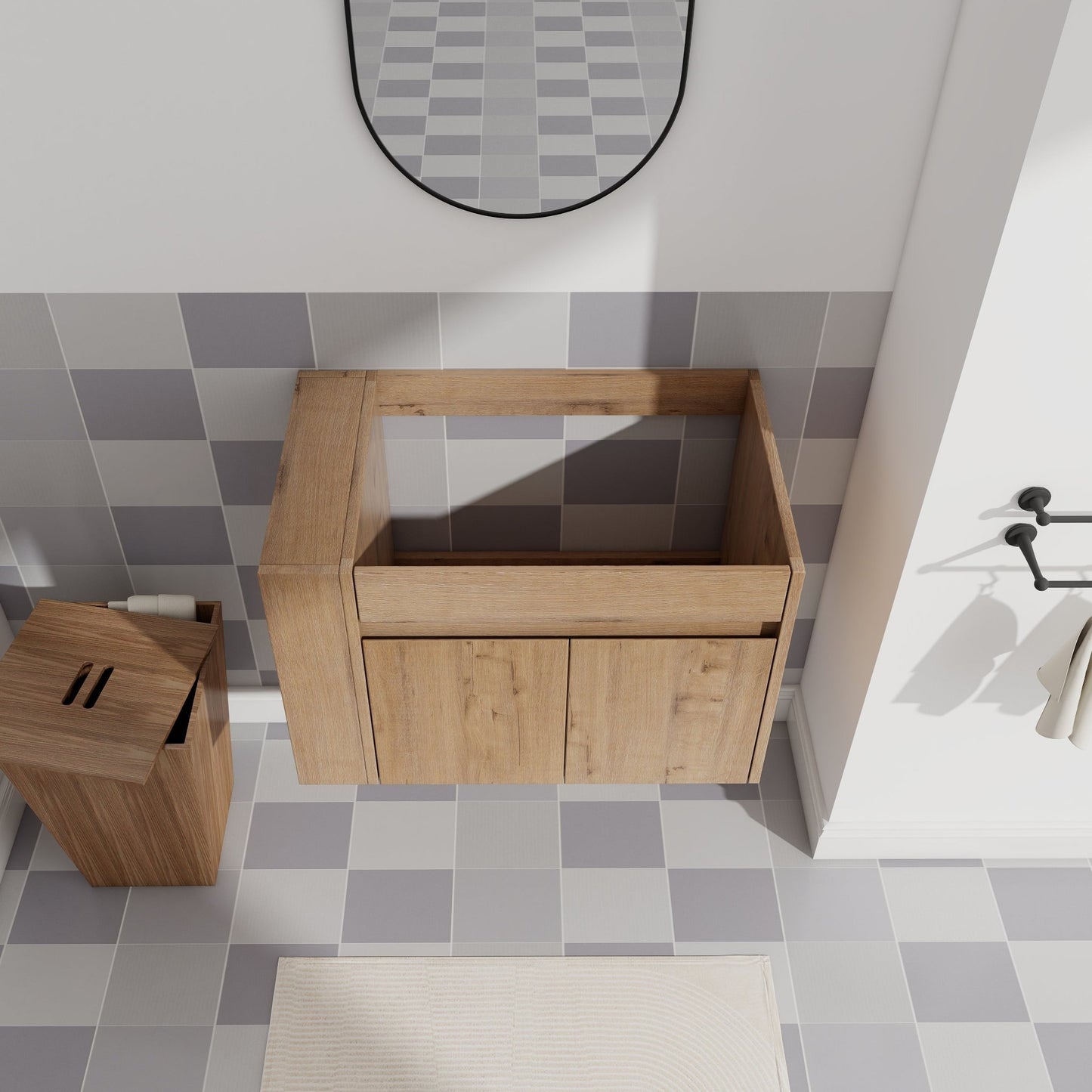 30 Inch Bathroom Vanity With Open Shelf, KD - PACKING - (Only Vanity, Without Basin) - 1st Choice Furniture Direct