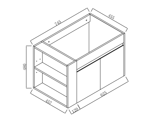 30 Inch Bathroom Vanity With Open Shelf, KD - PACKING - (Only Vanity, Without Basin) - 1st Choice Furniture Direct