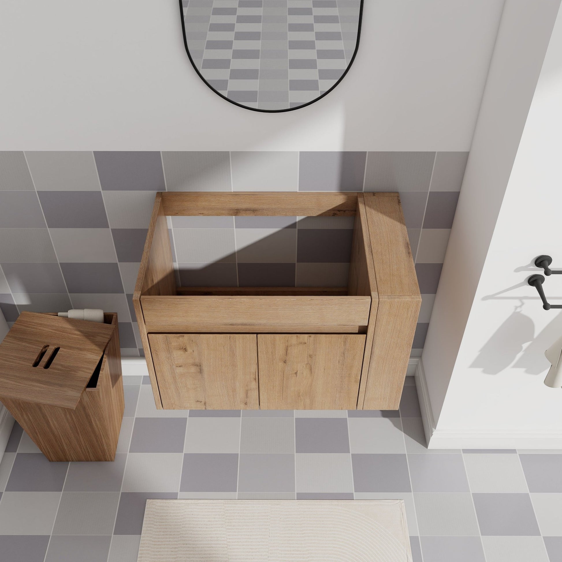 30 Inch Bathroom Vanity With Open Shelf, KD - PACKING - (Only Vanity, Without Basin) - 1st Choice Furniture Direct