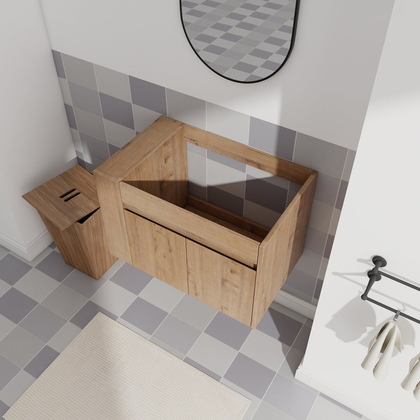30 Inch Bathroom Vanity With Open Shelf, KD - PACKING - (Only Vanity, Without Basin) - 1st Choice Furniture Direct