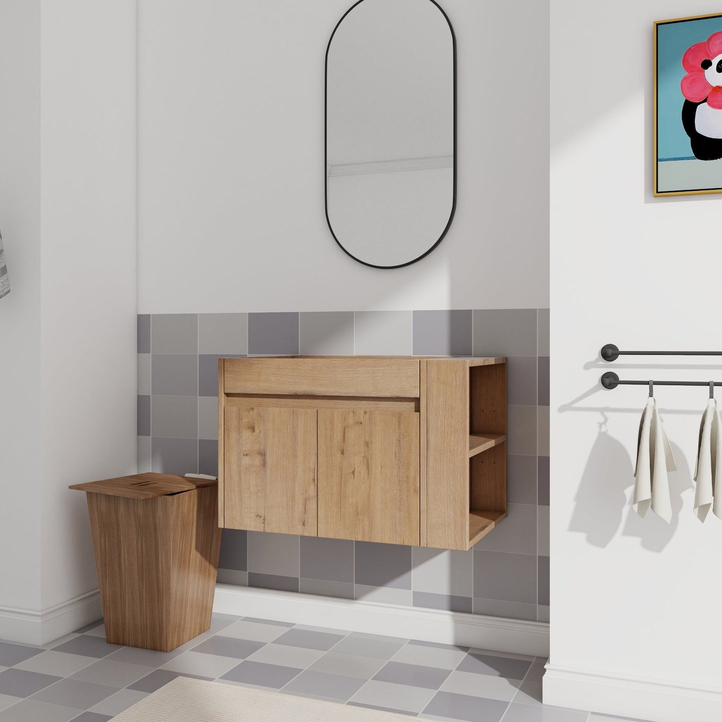 30 Inch Bathroom Vanity With Open Shelf, KD - PACKING - (Only Vanity, Without Basin) - 1st Choice Furniture Direct