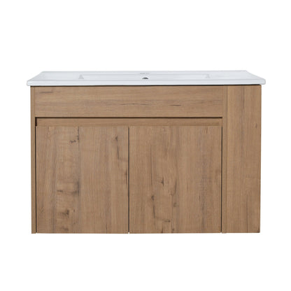 30 Inch Bathroom Vanity With White Ceramic Basin and Adjust Open Shelf(KD - PACKING) - 1st Choice Furniture Direct
