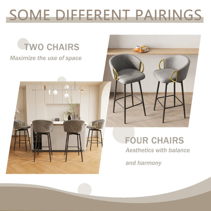 30 inch dining chairs set of 2 Modern style 360°Swivel Bar Chairs with simple design, comfortable high stools, and flexible dining chairs suitable for bars, restaurants,Velvet Bar Chair Beige grey - 1st Choice Furniture Direct