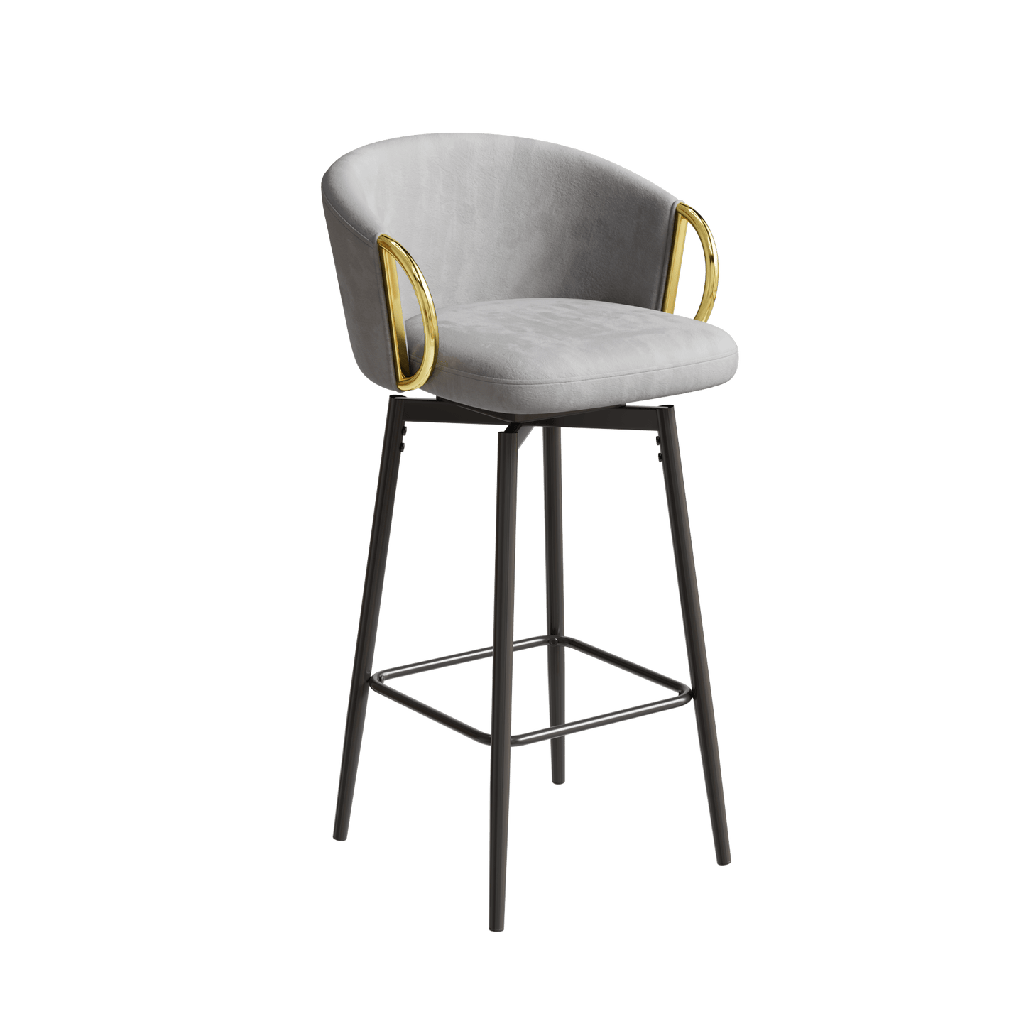 30 inch dining chairs set of 2 Modern style 360°Swivel Bar Chairs with simple design, comfortable high stools, and flexible dining chairs suitable for bars, restaurants,Velvet Bar Chair Beige grey - 1st Choice Furniture Direct