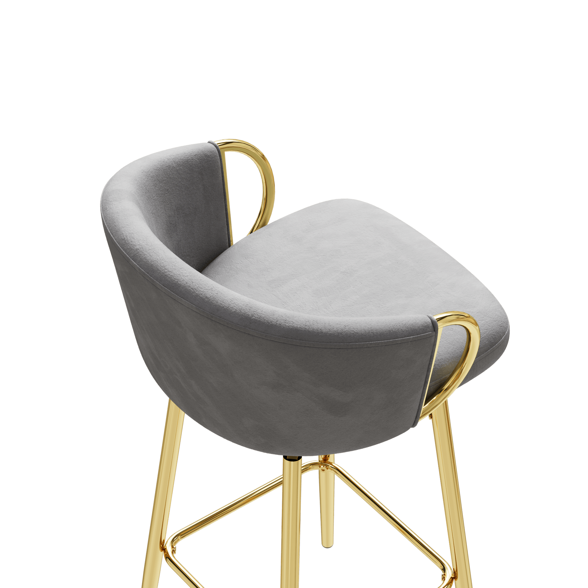 30 inch dining chairs Set of 2 Modern style 360°Swivel Bar Chairs with simple design, comfortable high stools, and flexible dining chairs suitable for bars, restaurants,Velvet Bar Chair Beige grey - 1st Choice Furniture Direct