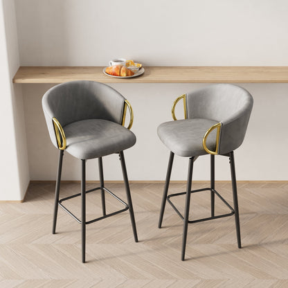 30 inch dining chairs set of 2 Modern style 360°Swivel Bar Chairs with simple design, comfortable high stools, and flexible dining chairs suitable for bars, restaurants,Velvet Bar Chair Beige grey - 1st Choice Furniture Direct