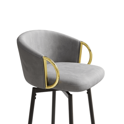 30 inch dining chairs set of 2 Modern style 360°Swivel Bar Chairs with simple design, comfortable high stools, and flexible dining chairs suitable for bars, restaurants,Velvet Bar Chair Beige grey - 1st Choice Furniture Direct