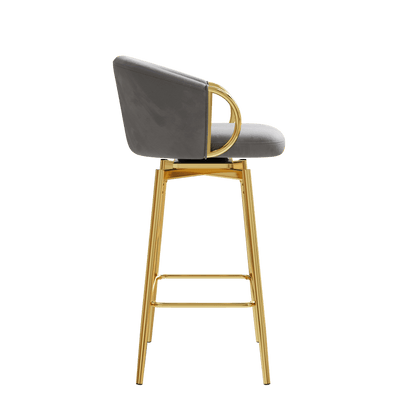 30 inch dining chairs Set of 2 Modern style 360°Swivel Bar Chairs with simple design, comfortable high stools, and flexible dining chairs suitable for bars, restaurants,Velvet Bar Chair Beige grey - 1st Choice Furniture Direct