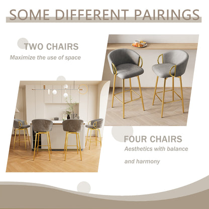 30 inch dining chairs Set of 2 Modern style 360°Swivel Bar Chairs with simple design, comfortable high stools, and flexible dining chairs suitable for bars, restaurants,Velvet Bar Chair Beige grey - 1st Choice Furniture Direct