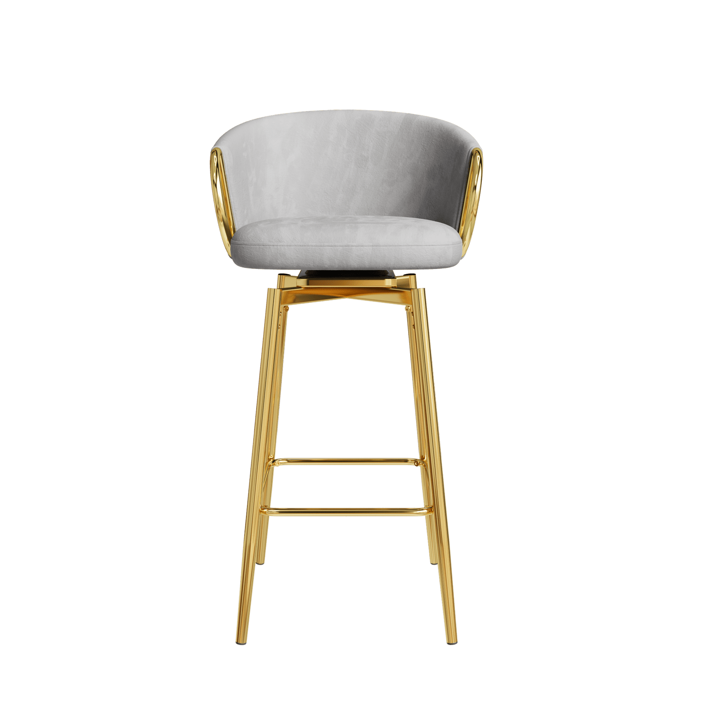 30 inch dining chairs Set of 2 Modern style 360°Swivel Bar Chairs with simple design, comfortable high stools, and flexible dining chairs suitable for bars, restaurants,Velvet Bar Chair Beige grey - 1st Choice Furniture Direct