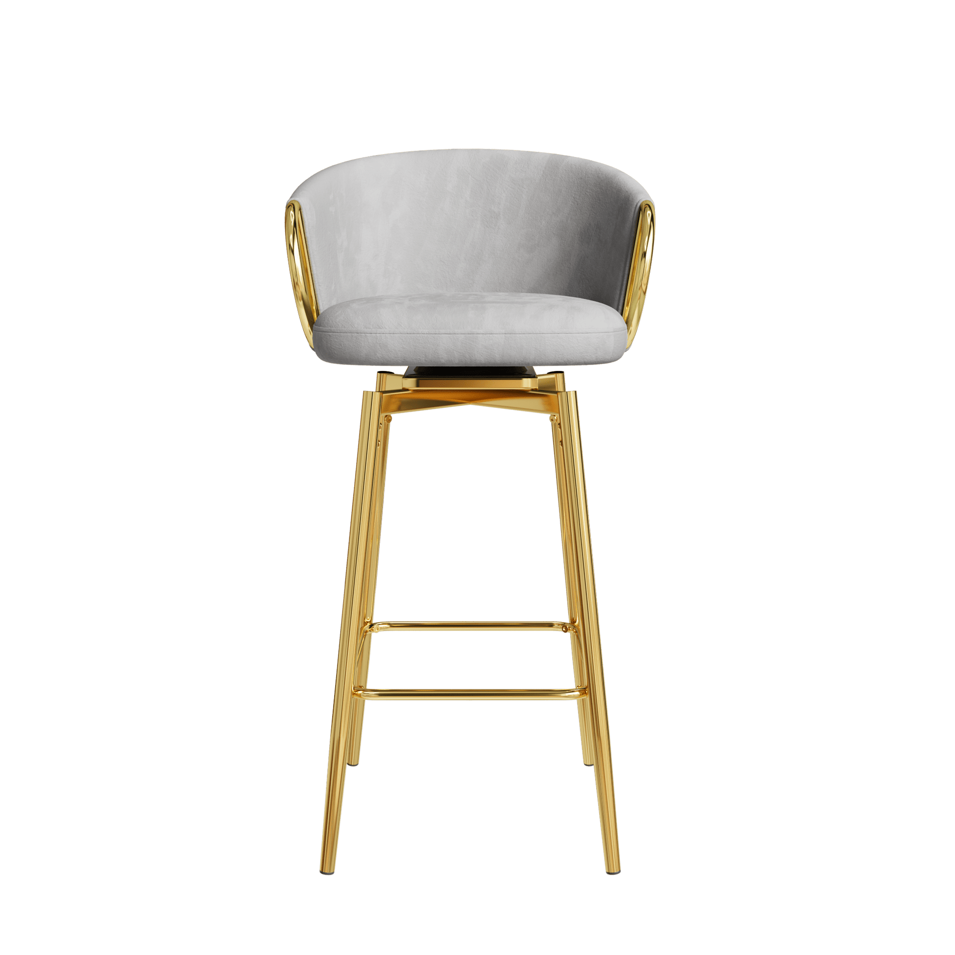 30 inch dining chairs Set of 2 Modern style 360°Swivel Bar Chairs with simple design, comfortable high stools, and flexible dining chairs suitable for bars, restaurants,Velvet Bar Chair Beige grey - 1st Choice Furniture Direct