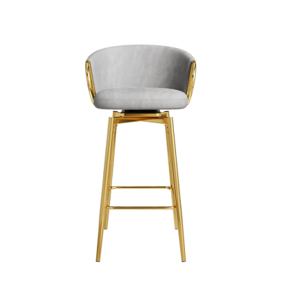 30 inch dining chairs Set of 2 Modern style 360°Swivel Bar Chairs with simple design, comfortable high stools, and flexible dining chairs suitable for bars, restaurants,Velvet Bar Chair Beige grey - 1st Choice Furniture Direct