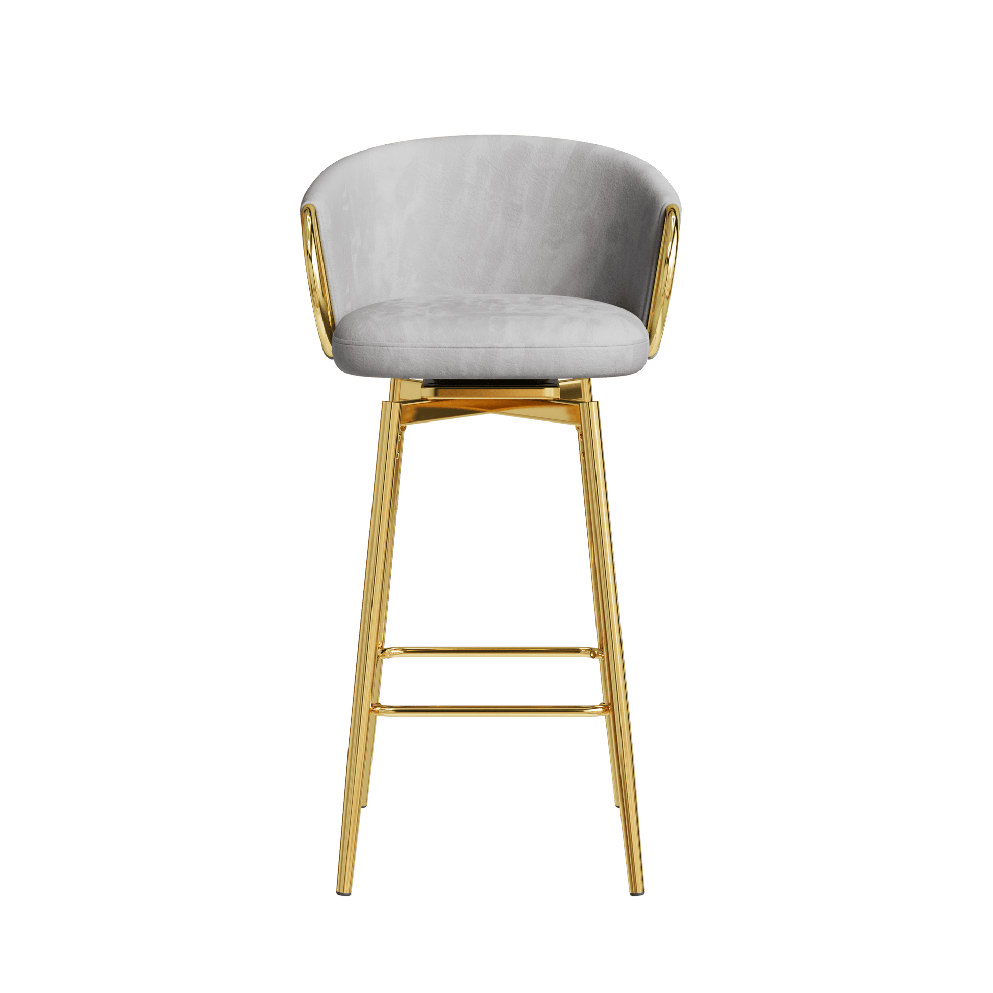 30 inch dining chairs Set of 2 Modern style 360°Swivel Bar Chairs with simple design, comfortable high stools, and flexible dining chairs suitable for bars, restaurants,Velvet Bar Chair Beige grey - 1st Choice Furniture Direct