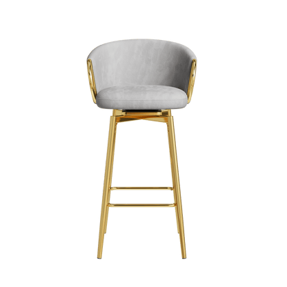 30 inch dining chairs Set of 2 Modern style 360°Swivel Bar Chairs with simple design, comfortable high stools, and flexible dining chairs suitable for bars, restaurants,Velvet Bar Chair Beige grey - 1st Choice Furniture Direct