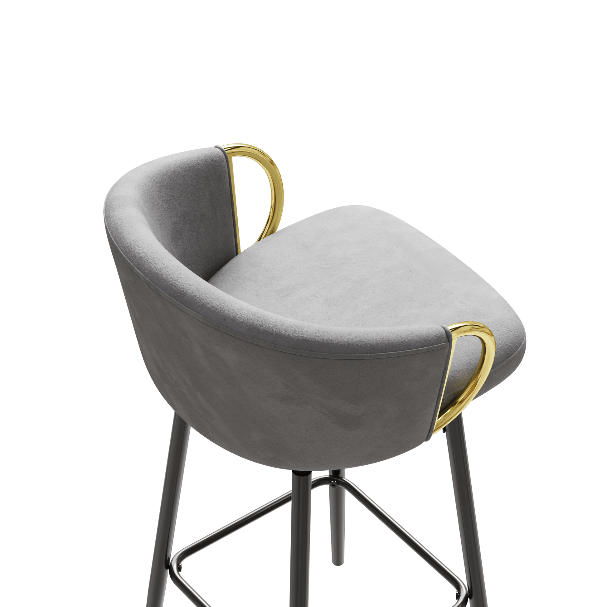 30 inch dining chairs set of 2 Modern style 360°Swivel Bar Chairs with simple design, comfortable high stools, and flexible dining chairs suitable for bars, restaurants,Velvet Bar Chair Beige grey - 1st Choice Furniture Direct