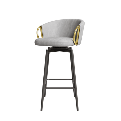 30 inch dining chairs set of 2 Modern style 360°Swivel Bar Chairs with simple design, comfortable high stools, and flexible dining chairs suitable for bars, restaurants,Velvet Bar Chair Beige grey - 1st Choice Furniture Direct