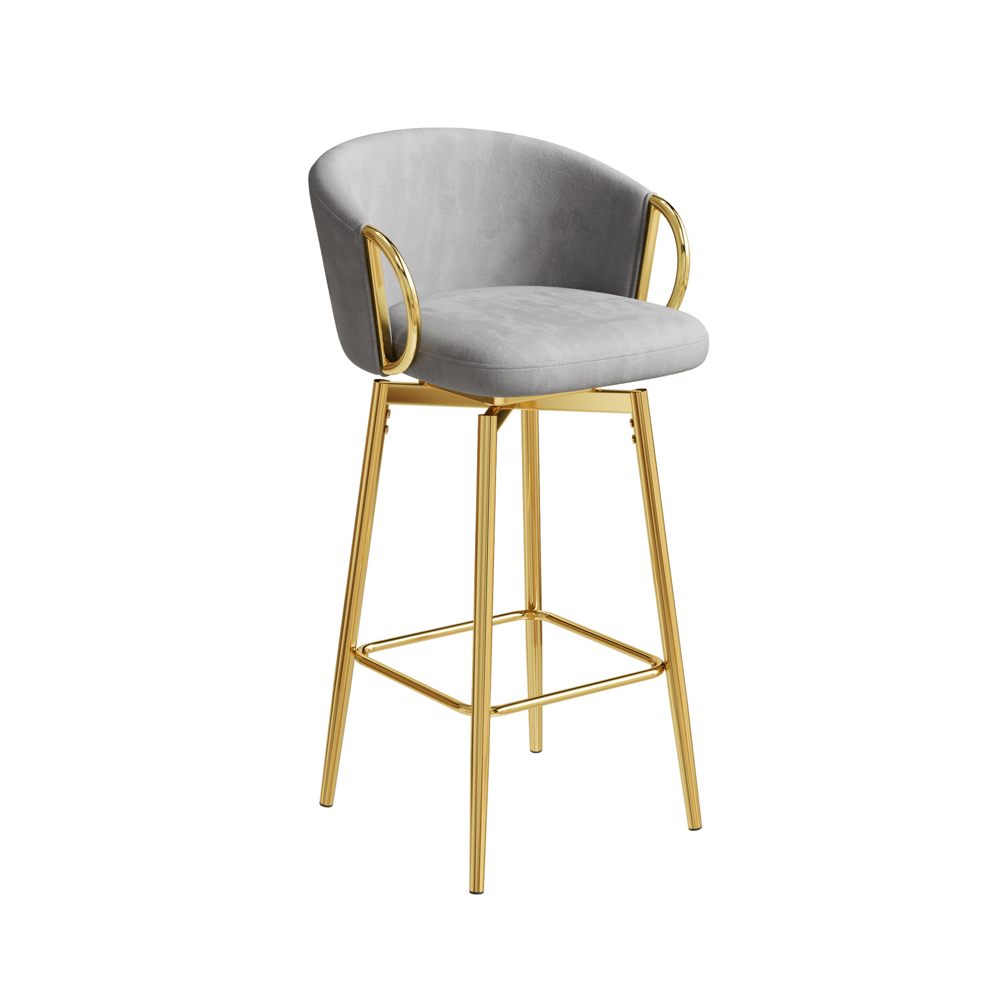 30 inch dining chairs Set of 2 Modern style 360°Swivel Bar Chairs with simple design, comfortable high stools, and flexible dining chairs suitable for bars, restaurants,Velvet Bar Chair Beige grey - 1st Choice Furniture Direct