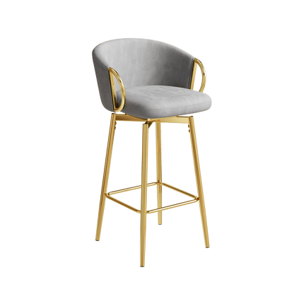 30 inch dining chairs Set of 2 Modern style 360°Swivel Bar Chairs with simple design, comfortable high stools, and flexible dining chairs suitable for bars, restaurants,Velvet Bar Chair Beige grey - 1st Choice Furniture Direct