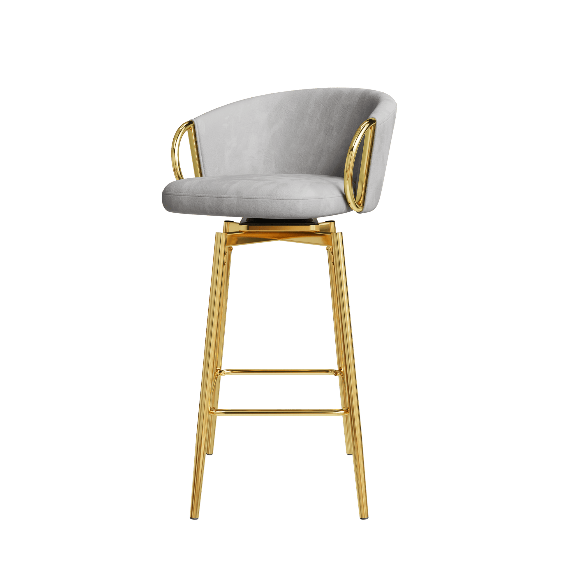 30 inch dining chairs Set of 2 Modern style 360°Swivel Bar Chairs with simple design, comfortable high stools, and flexible dining chairs suitable for bars, restaurants,Velvet Bar Chair Beige grey - 1st Choice Furniture Direct