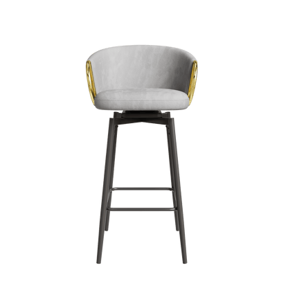 30 inch dining chairs set of 2 Modern style 360°Swivel Bar Chairs with simple design, comfortable high stools, and flexible dining chairs suitable for bars, restaurants,Velvet Bar Chair Beige grey - 1st Choice Furniture Direct