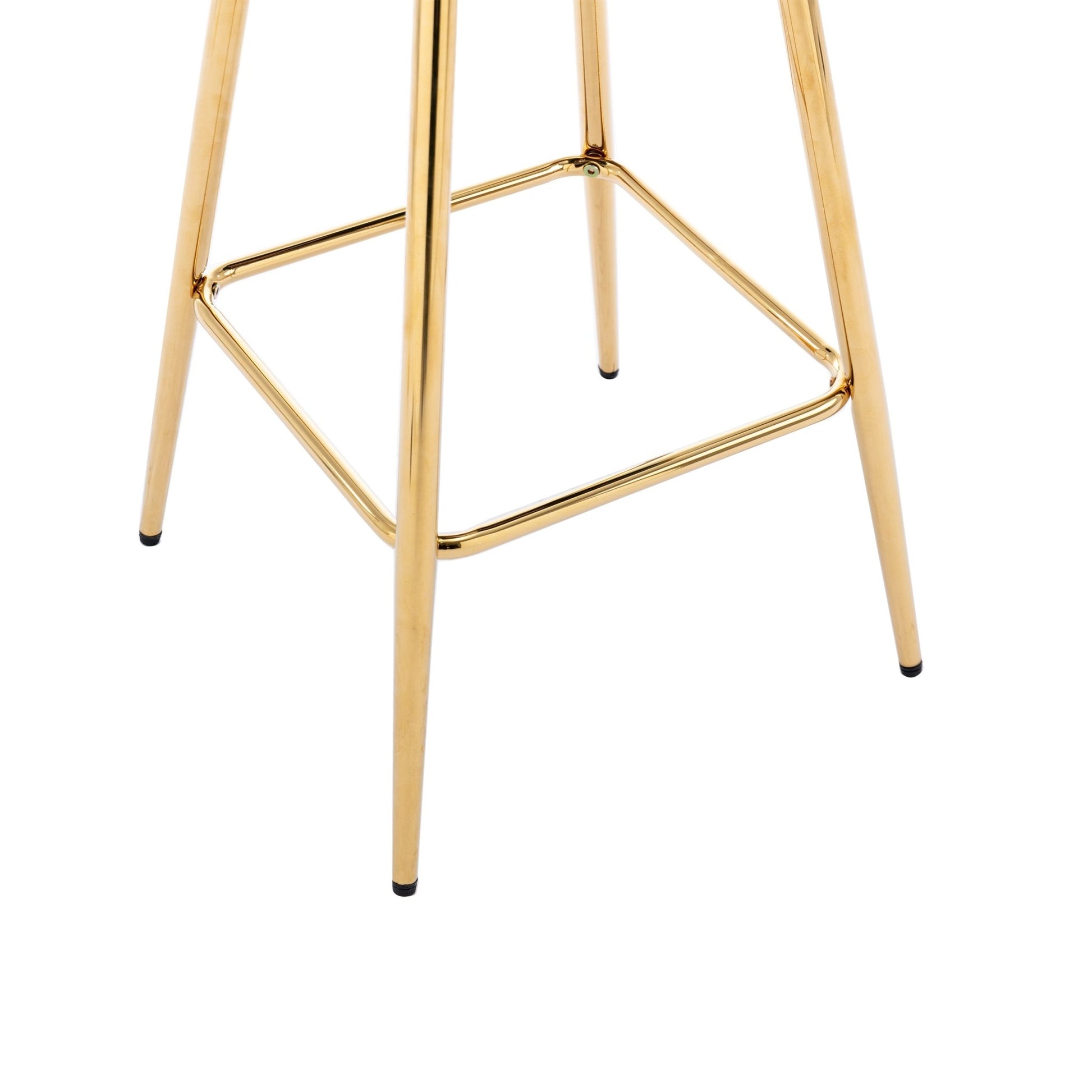 30 Inch Set of 2 Bar Stools,with Chrome Footrest and Base Velvet + Golden Leg Simple Bar Stool,GREEN - 1st Choice Furniture Direct