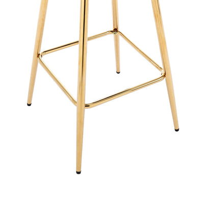 30 Inch Set of 2 Bar Stools,with Chrome Footrest and Base Velvet + Golden Leg Simple Bar Stool,GREEN - 1st Choice Furniture Direct
