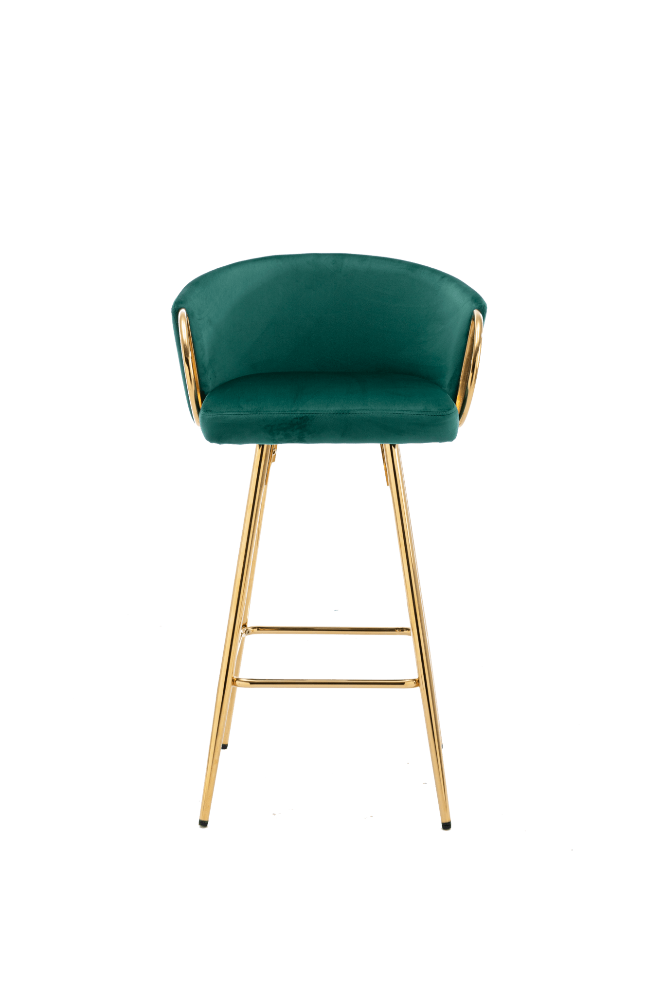 30 Inch Set of 2 Bar Stools,with Chrome Footrest and Base Velvet + Golden Leg Simple Bar Stool,GREEN - 1st Choice Furniture Direct