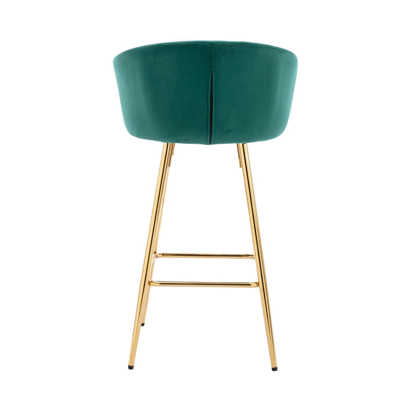 30 Inch Set of 2 Bar Stools,with Chrome Footrest and Base Velvet + Golden Leg Simple Bar Stool,GREEN - 1st Choice Furniture Direct