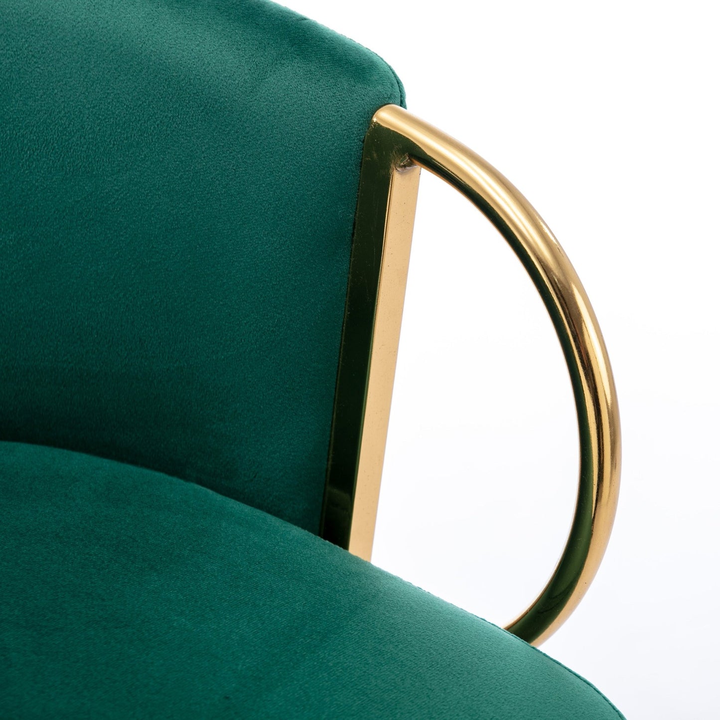 30 Inch Set of 2 Bar Stools,with Chrome Footrest and Base Velvet + Golden Leg Simple Bar Stool,GREEN - 1st Choice Furniture Direct