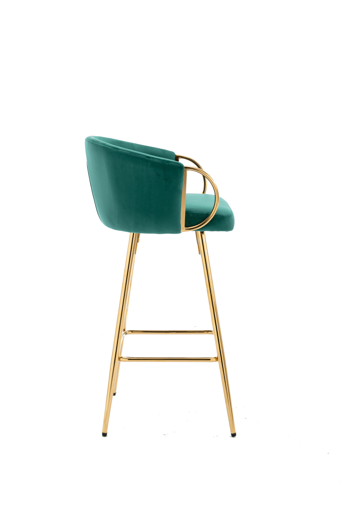 30 Inch Set of 2 Bar Stools,with Chrome Footrest and Base Velvet + Golden Leg Simple Bar Stool,GREEN - 1st Choice Furniture Direct