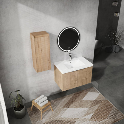30' Wall-Mounted Bathroom Vanity With Sink and Side Cabinet, Soft Close Doors,00112IMO-00630IMO Combination Cabinet(KD-Packing) - 1st Choice Furniture Direct