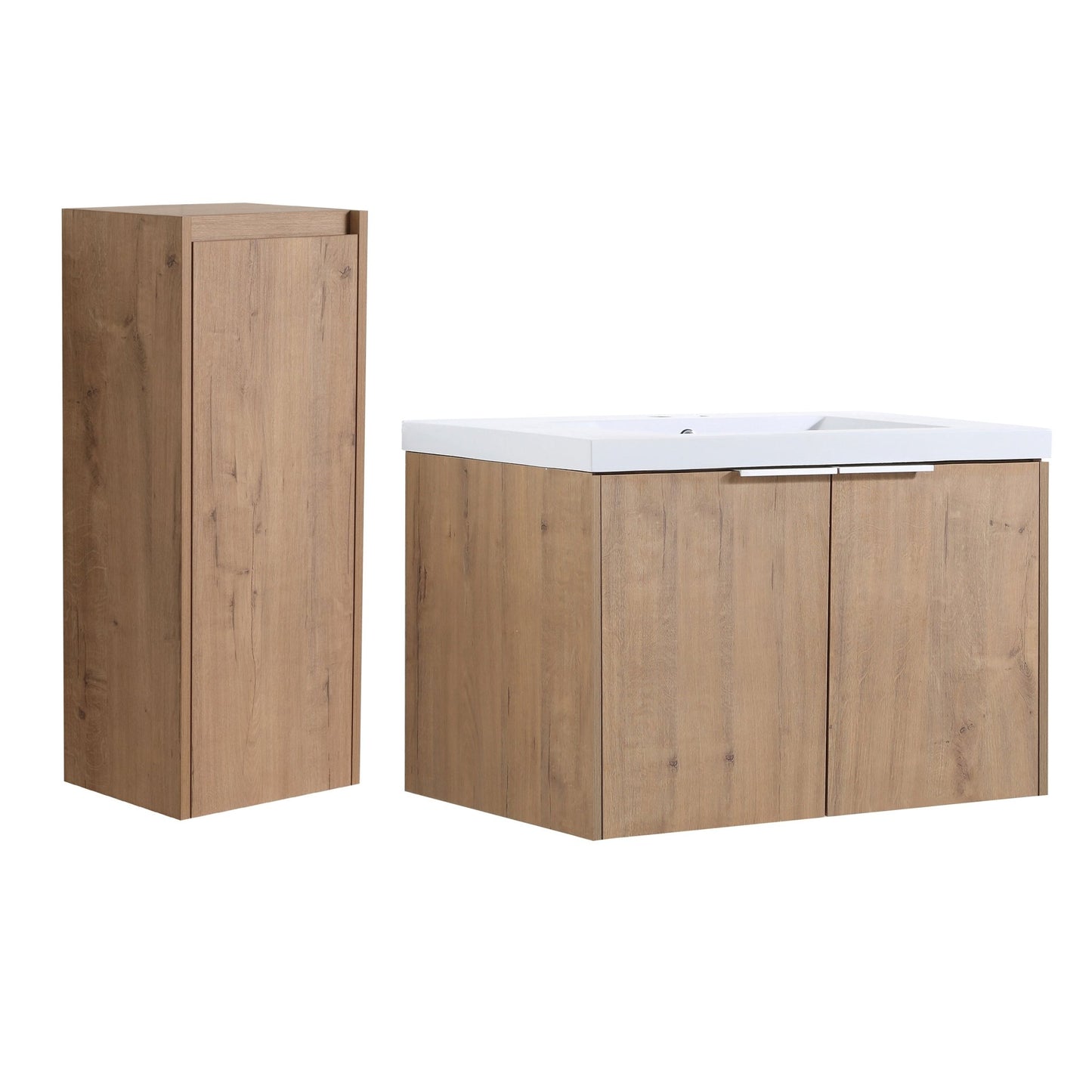 30' Wall-Mounted Bathroom Vanity With Sink and Side Cabinet, Soft Close Doors,00112IMO-00630IMO Combination Cabinet(KD-Packing) - 1st Choice Furniture Direct