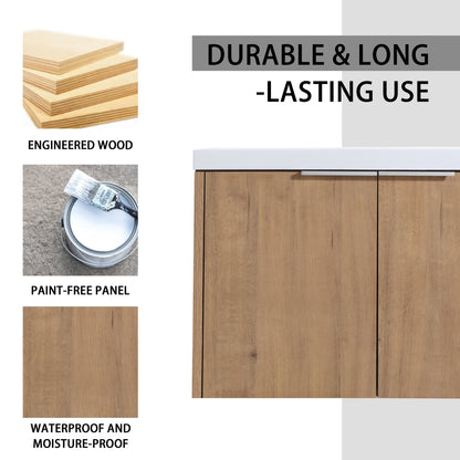 30' Wall-Mounted Bathroom Vanity With Sink and Side Cabinet, Soft Close Doors,00112IMO-00630IMO Combination Cabinet(KD-Packing) - 1st Choice Furniture Direct