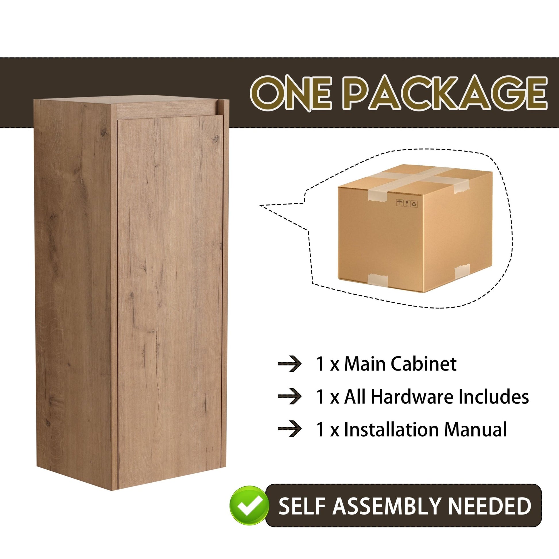 30' Wall-Mounted Bathroom Vanity With Sink and Side Cabinet, Soft Close Doors,00112IMO-00630IMO Combination Cabinet(KD-Packing) - 1st Choice Furniture Direct