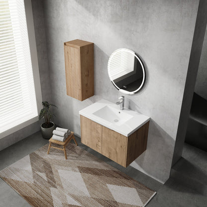 30' Wall-Mounted Bathroom Vanity With Sink and Side Cabinet, Soft Close Doors,00112IMO-00630IMO Combination Cabinet(KD-Packing) - 1st Choice Furniture Direct
