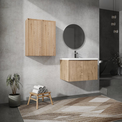 30' Wall - Mounted Bathroom Vanity With Sink and Side Cabinet, Soft Close Doors,00112IMO x 2 - 00630IMO Combination Cabinet(KD - Packing) - 1st Choice Furniture Direct