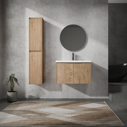 30' Wall - Mounted Bathroom Vanity With Sink and Side Cabinet, Soft Close Doors,00112IMO x 2 - 00630IMO Combination Cabinet(KD - Packing) - 1st Choice Furniture Direct