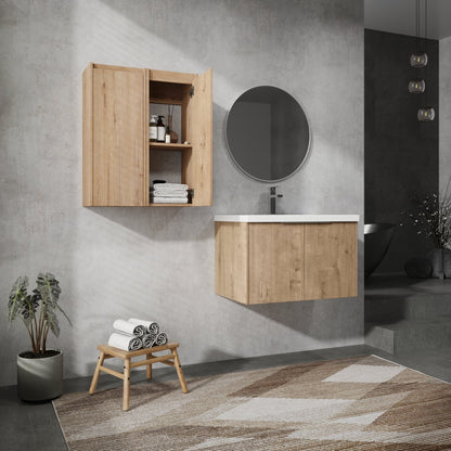 30' Wall - Mounted Bathroom Vanity With Sink and Side Cabinet, Soft Close Doors,00112IMO x 2 - 00630IMO Combination Cabinet(KD - Packing) - 1st Choice Furniture Direct