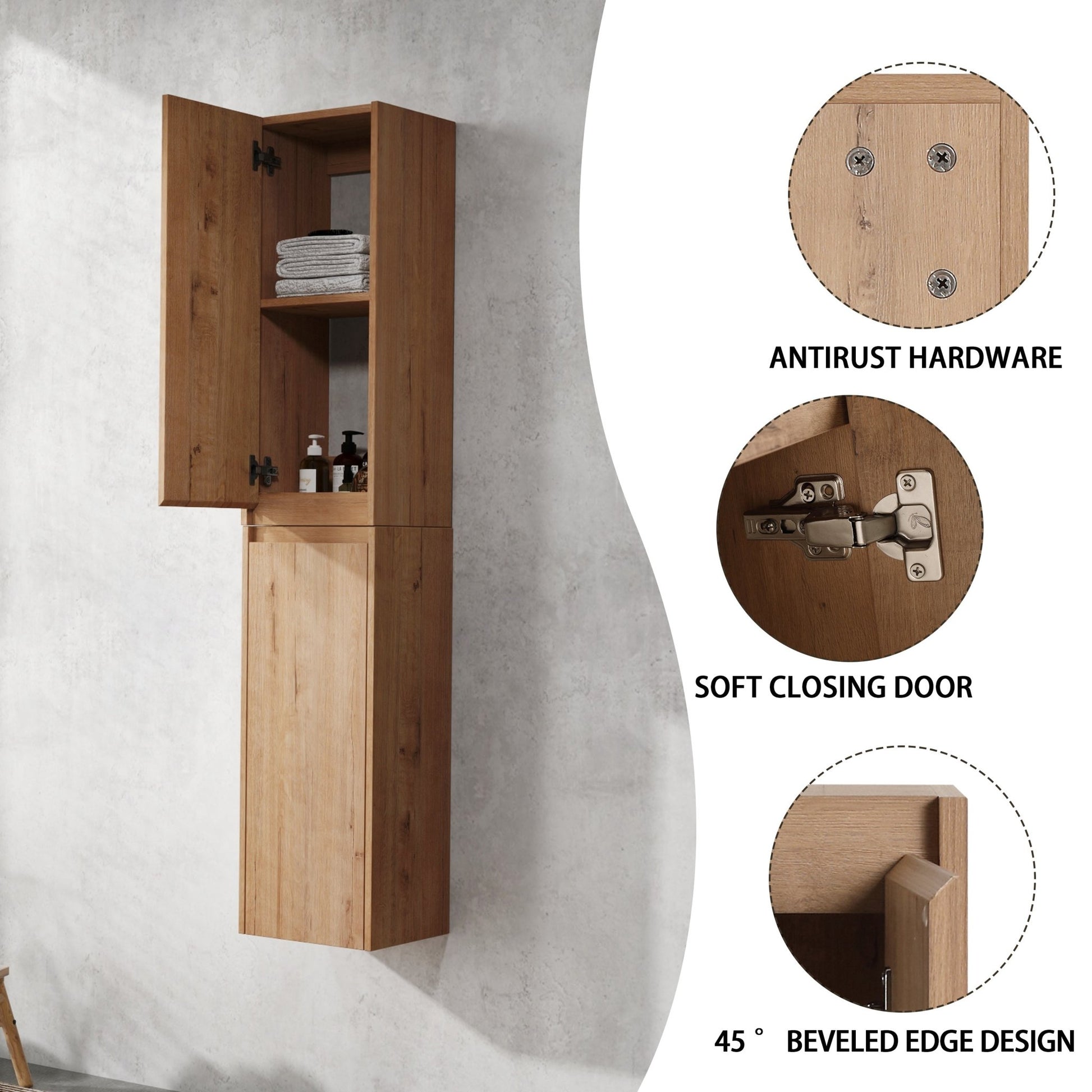 30' Wall - Mounted Bathroom Vanity With Sink and Side Cabinet, Soft Close Doors,00112IMO x 2 - 00630IMO Combination Cabinet(KD - Packing) - 1st Choice Furniture Direct