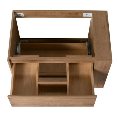 30' Wall Mounting Bathroom Vanity With Gel Sink, Soft Close Drawer - 1st Choice Furniture Direct