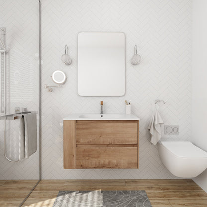 30' Wall Mounting Bathroom Vanity With Gel Sink, Soft Close Drawer - 1st Choice Furniture Direct