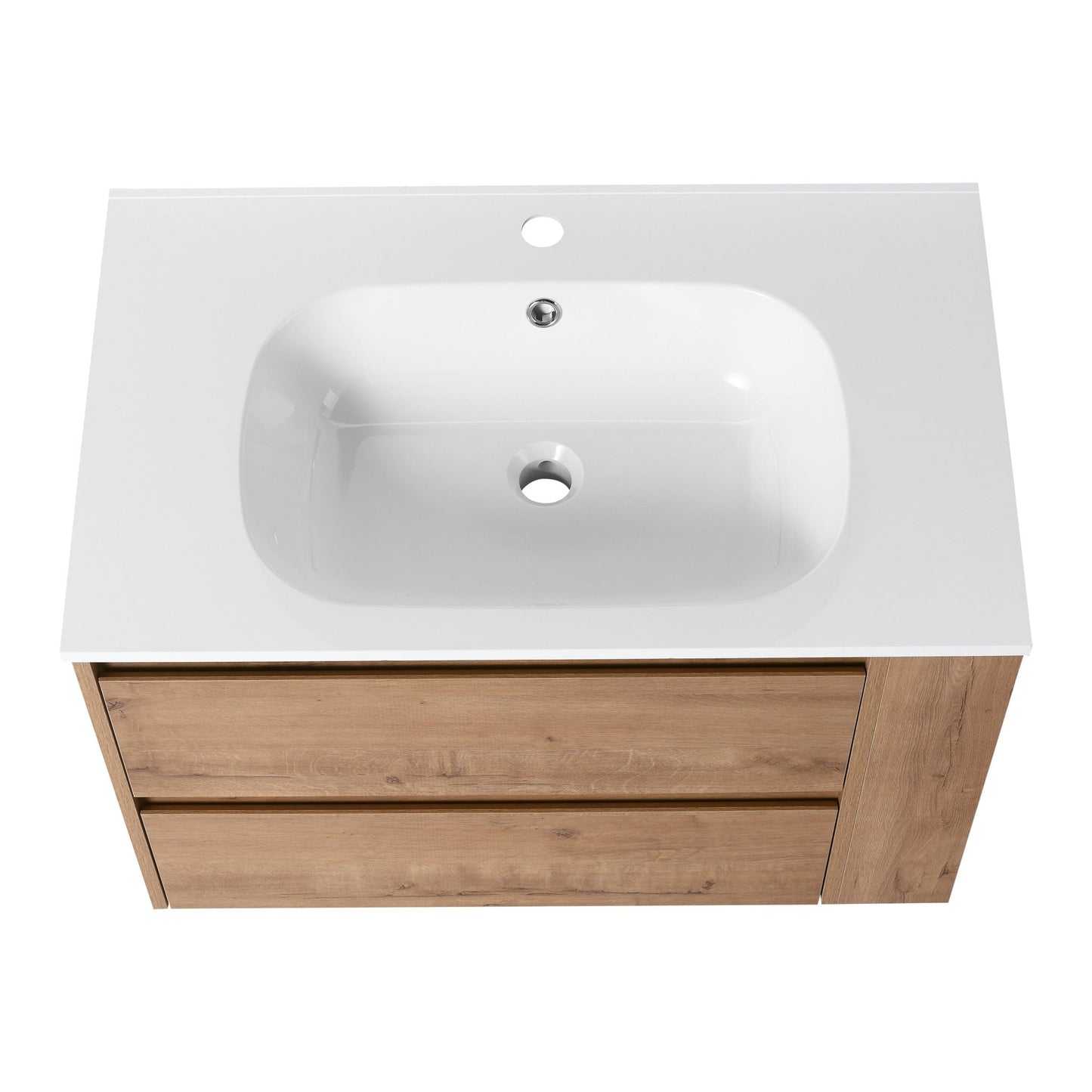 30' Wall Mounting Bathroom Vanity With Gel Sink, Soft Close Drawer - 1st Choice Furniture Direct