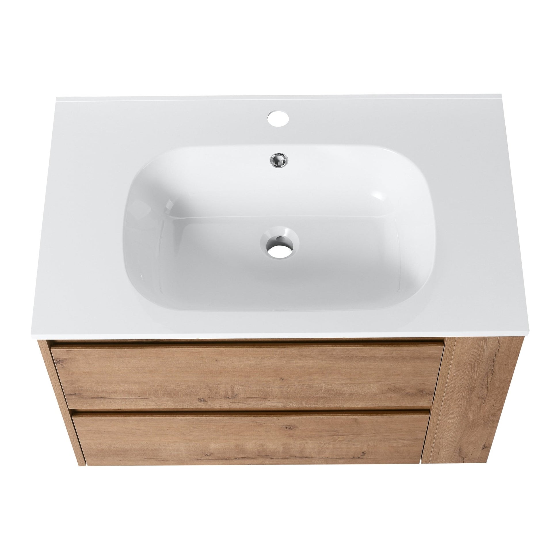 30' Wall Mounting Bathroom Vanity With Gel Sink, Soft Close Drawer - 1st Choice Furniture Direct