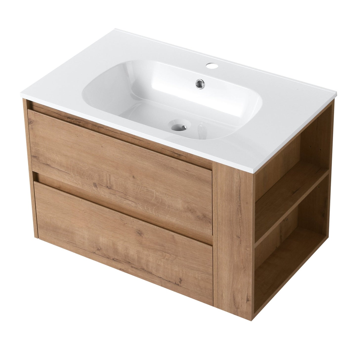 30' Wall Mounting Bathroom Vanity With Gel Sink, Soft Close Drawer - 1st Choice Furniture Direct