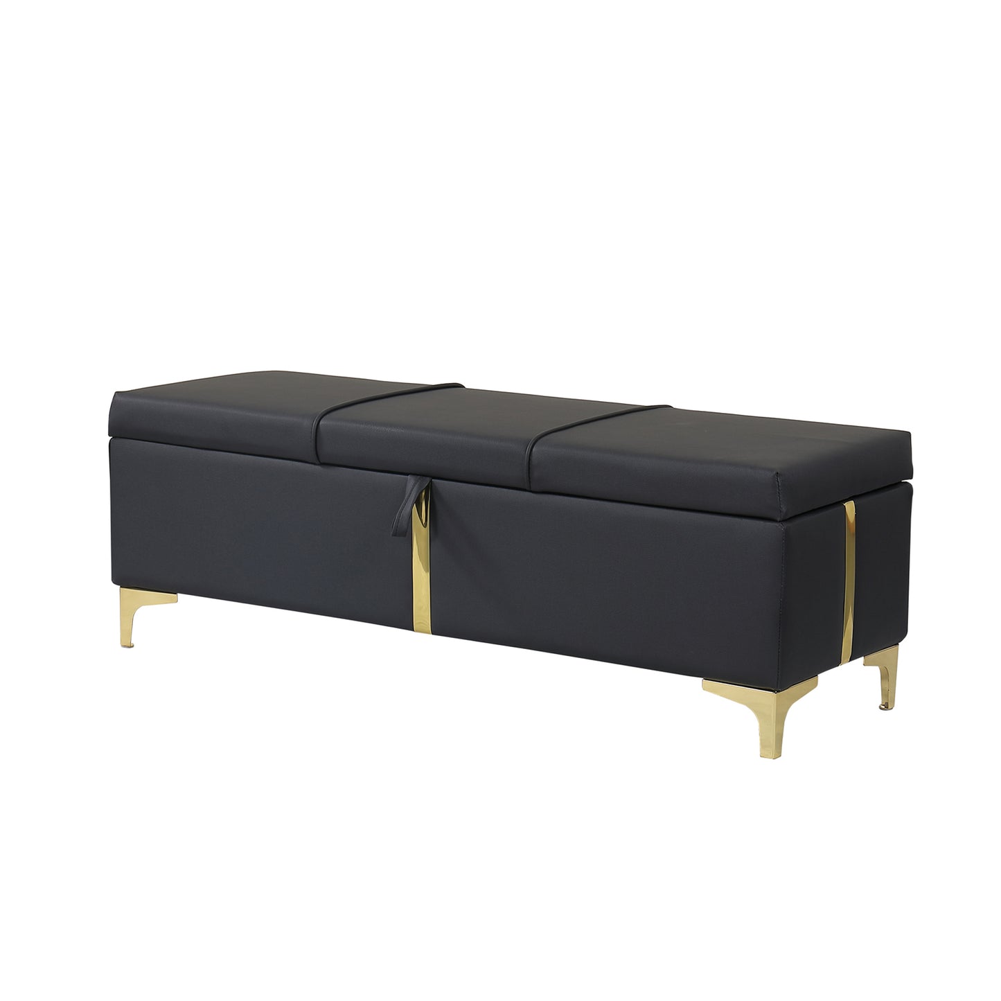 1st Choice Elegant Upholstered Storage Bedroom Ottoman Bench in Black